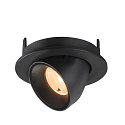 SLV Plafondinbouwarmatuur NUMINOS� GIMBLE S rond, geschikt voor beeldschermwerkstations IP20, zwart, gelakt dimbaar