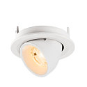 SLV Plafondinbouwarmatuur NUMINOS� GIMBLE S rond, geschikt voor beeldschermwerkstations IP20, wit, gelakt dimbaar