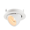 SLV Plafondinbouwarmatuur NUMINOS� GIMBLE S rond, geschikt voor beeldschermwerkstations IP20, wit, gelakt dimbaar