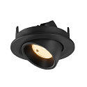 SLV Plafondinbouwarmatuur NUMINOS� GIMBLE S rond, geschikt voor beeldschermwerkstations IP20, zwart, gelakt dimbaar