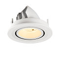 SLV Plafondinbouwarmatuur NUMINOS� GIMBLE S rond, geschikt voor beeldschermwerkstations IP20, wit, gelakt dimbaar