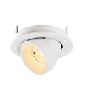 SLV Plafondinbouwarmatuur NUMINOS� GIMBLE S rond, geschikt voor beeldschermwerkstations IP20, wit, gelakt dimbaar