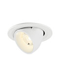 Plafondinbouwarmatuur NUMINOS� GIMBLE S rond, geschikt voor beeldschermwerkstations IP20, wit, gelakt dimbaar