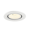 SLV Plafondinbouwarmatuur NUMINOS� GIMBLE S rond, geschikt voor beeldschermwerkstations IP20, wit, gelakt dimbaar