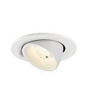 SLV Plafondinbouwarmatuur NUMINOS� GIMBLE S rond, geschikt voor beeldschermwerkstations IP20, wit, gelakt dimbaar