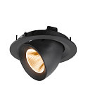 SLV Plafondinbouwarmatuur NUMINOS� GIMBLE M geschikt voor beeldschermwerkstations IP20, zwart, gelakt dimbaar