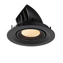 SLV Plafondinbouwarmatuur NUMINOS� GIMBLE M geschikt voor beeldschermwerkstations IP20, zwart, gelakt dimbaar
