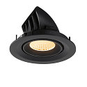 SLV Plafondinbouwarmatuur NUMINOS� GIMBLE M geschikt voor beeldschermwerkstations IP20, zwart, gelakt dimbaar