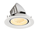 SLV Plafondinbouwarmatuur NUMINOS� GIMBLE M geschikt voor beeldschermwerkstations IP20, wit, gelakt dimbaar