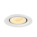 SLV Plafondinbouwarmatuur NUMINOS� GIMBLE M geschikt voor beeldschermwerkstations IP20, wit, gelakt dimbaar