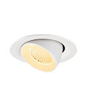 SLV Plafondinbouwarmatuur NUMINOS� GIMBLE M geschikt voor beeldschermwerkstations IP20, wit, gelakt dimbaar