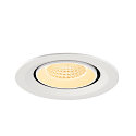 SLV Plafondinbouwarmatuur NUMINOS� GIMBLE M geschikt voor beeldschermwerkstations IP20, wit, gelakt dimbaar