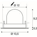 SLV Inbouwspot NUMINOS� GIMBLE M draaibaar, geschikt voor beeldschermwerkstations IP20, chroom, zwart dimbaar