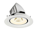 SLV Plafondinbouwarmatuur NUMINOS� GIMBLE M geschikt voor beeldschermwerkstations IP20, wit, gelakt dimbaar