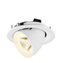 SLV Plafondinbouwarmatuur NUMINOS� GIMBLE M geschikt voor beeldschermwerkstations IP20, wit, gelakt dimbaar