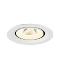 SLV Plafondinbouwarmatuur NUMINOS� GIMBLE M geschikt voor beeldschermwerkstations IP20, wit, gelakt dimbaar