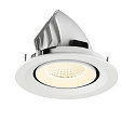 SLV Plafondinbouwarmatuur NUMINOS� GIMBLE M geschikt voor beeldschermwerkstations IP20, wit, gelakt dimbaar