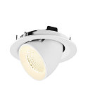 SLV Plafondinbouwarmatuur NUMINOS� GIMBLE M geschikt voor beeldschermwerkstations IP20, wit, gelakt dimbaar