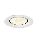 SLV Plafondinbouwarmatuur NUMINOS� GIMBLE M geschikt voor beeldschermwerkstations IP20, wit, gelakt dimbaar