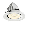 SLV Plafondinbouwarmatuur NUMINOS� GIMBLE M geschikt voor beeldschermwerkstations IP20, wit, gelakt dimbaar