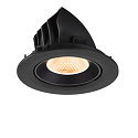 SLV Plafondinbouwarmatuur NUMINOS� GIMBLE L rond, geschikt voor beeldschermwerkstations IP20, zwart, gelakt dimbaar