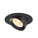 SLV Plafondinbouwarmatuur NUMINOS� GIMBLE L rond, geschikt voor beeldschermwerkstations IP20, zwart, gelakt dimbaar