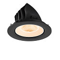 SLV Plafondinbouwarmatuur NUMINOS� GIMBLE L rond, geschikt voor beeldschermwerkstations IP20, zwart, wit, gelakt dimbaar