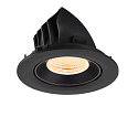 SLV Plafondinbouwarmatuur NUMINOS� GIMBLE L rond, geschikt voor beeldschermwerkstations IP20, zwart, gelakt dimbaar