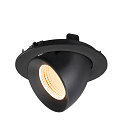 SLV Plafondinbouwarmatuur NUMINOS� GIMBLE L rond, geschikt voor beeldschermwerkstations IP20, zwart, gelakt dimbaar