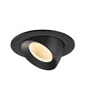SLV Plafondinbouwarmatuur NUMINOS� GIMBLE L rond, geschikt voor beeldschermwerkstations IP20, zwart, gelakt dimbaar