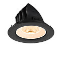 SLV Plafondinbouwarmatuur NUMINOS� GIMBLE L rond, geschikt voor beeldschermwerkstations IP20, zwart, wit, gelakt dimbaar