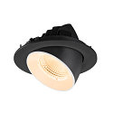 SLV Plafondinbouwarmatuur NUMINOS� GIMBLE L rond, geschikt voor beeldschermwerkstations IP20, zwart, wit, gelakt dimbaar