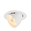 Plafondinbouwarmatuur NUMINOS� GIMBLE L rond, geschikt voor beeldschermwerkstations IP20, wit, gelakt dimbaar