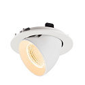 SLV ceiling recessed luminaire NUMINOS� GIMBLE L round, suitable for VDU workstation IP20, white, lacquered dimmable