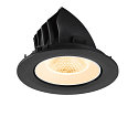 SLV ceiling recessed luminaire NUMINOS� GIMBLE L round, suitable for VDU workstation IP20, black, white, lacquered dimmable
