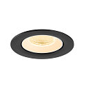 SLV ceiling recessed luminaire NUMINOS� GIMBLE L round, suitable for VDU workstation IP20, black, white, lacquered dimmable
