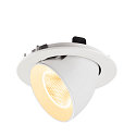 SLV ceiling recessed luminaire NUMINOS� GIMBLE L round, suitable for VDU workstation IP20, white, lacquered dimmable