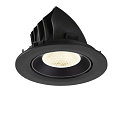 SLV Plafondinbouwarmatuur NUMINOS� GIMBLE L rond, geschikt voor beeldschermwerkstations IP20, zwart, gelakt dimbaar