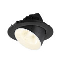 SLV Plafondinbouwarmatuur NUMINOS� GIMBLE L rond, geschikt voor beeldschermwerkstations IP20, zwart, wit, gelakt dimbaar