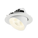 SLV Plafondinbouwarmatuur NUMINOS� GIMBLE L rond, geschikt voor beeldschermwerkstations IP20, wit, gelakt dimbaar
