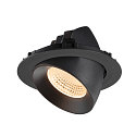 SLV Plafondinbouwarmatuur NUMINOS� GIMBLE XL geschikt voor beeldschermwerkstations IP20, zwart, gelakt dimbaar