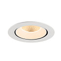 SLV Plafondinbouwarmatuur NUMINOS� GIMBLE XL geschikt voor beeldschermwerkstations IP20, wit, gelakt dimbaar