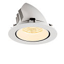 SLV Plafondinbouwarmatuur NUMINOS� GIMBLE XL geschikt voor beeldschermwerkstations IP20, wit, gelakt dimbaar