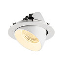 SLV Plafondinbouwarmatuur NUMINOS� GIMBLE XL geschikt voor beeldschermwerkstations IP20, wit, gelakt dimbaar