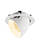 SLV Plafondinbouwarmatuur NUMINOS� GIMBLE XL geschikt voor beeldschermwerkstations IP20, wit, gelakt dimbaar