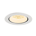 SLV Plafondinbouwarmatuur NUMINOS� GIMBLE XL geschikt voor beeldschermwerkstations IP20, wit, gelakt dimbaar