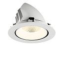 SLV Plafondinbouwarmatuur NUMINOS� GIMBLE XL geschikt voor beeldschermwerkstations IP20, wit, gelakt dimbaar