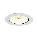 SLV Plafondinbouwarmatuur NUMINOS� GIMBLE XL geschikt voor beeldschermwerkstations IP20, wit, gelakt dimbaar