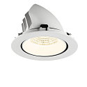 SLV ceiling recessed luminaire NUMINOS� GIMBLE XL suitable for VDU workstation IP20, white, lacquered dimmable
