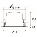 SLV ceiling recessed luminaire NUMINOS� XL round, suitable for VDU workstation IP20, black, white, lacquered dimmable